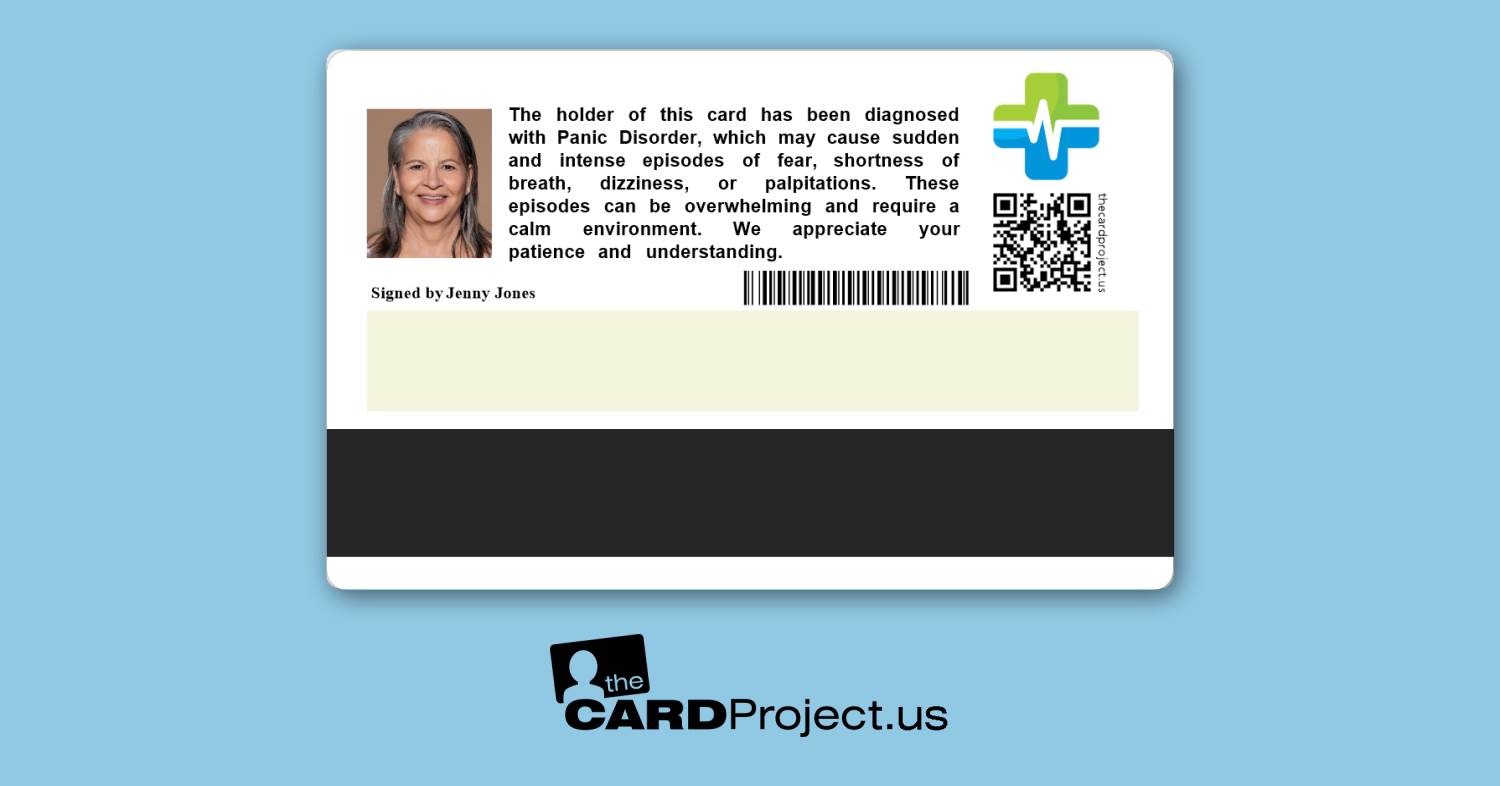 Panic Disorder Premium Medical Card (REAR)